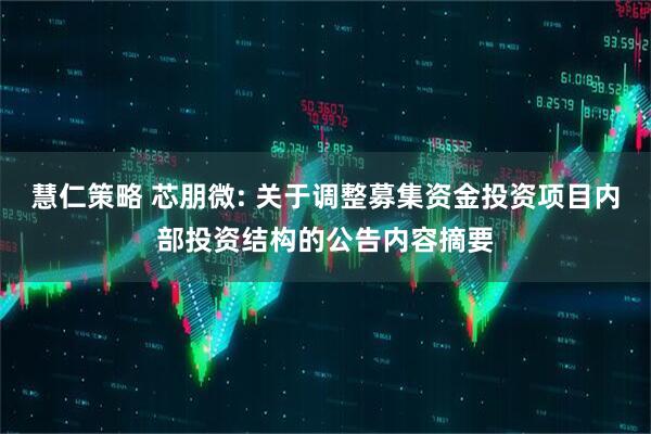 慧仁策略 芯朋微: 关于调整募集资金投资项目内部投资结构的公告内容摘要