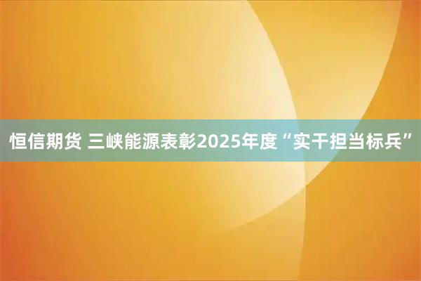 恒信期货 三峡能源表彰2025年度“实干担当标兵”