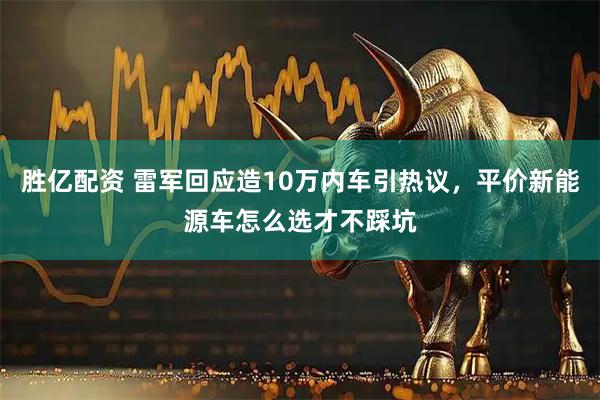 胜亿配资 雷军回应造10万内车引热议，平价新能源车怎么选才不踩坑